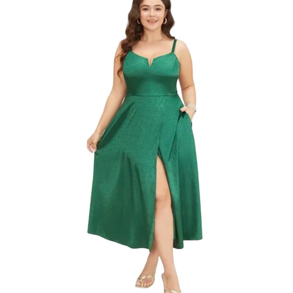 BloomChic Dark Green Leopard Print Cami Dress, NWT, 3X